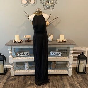 Elegant Black Halter Dress